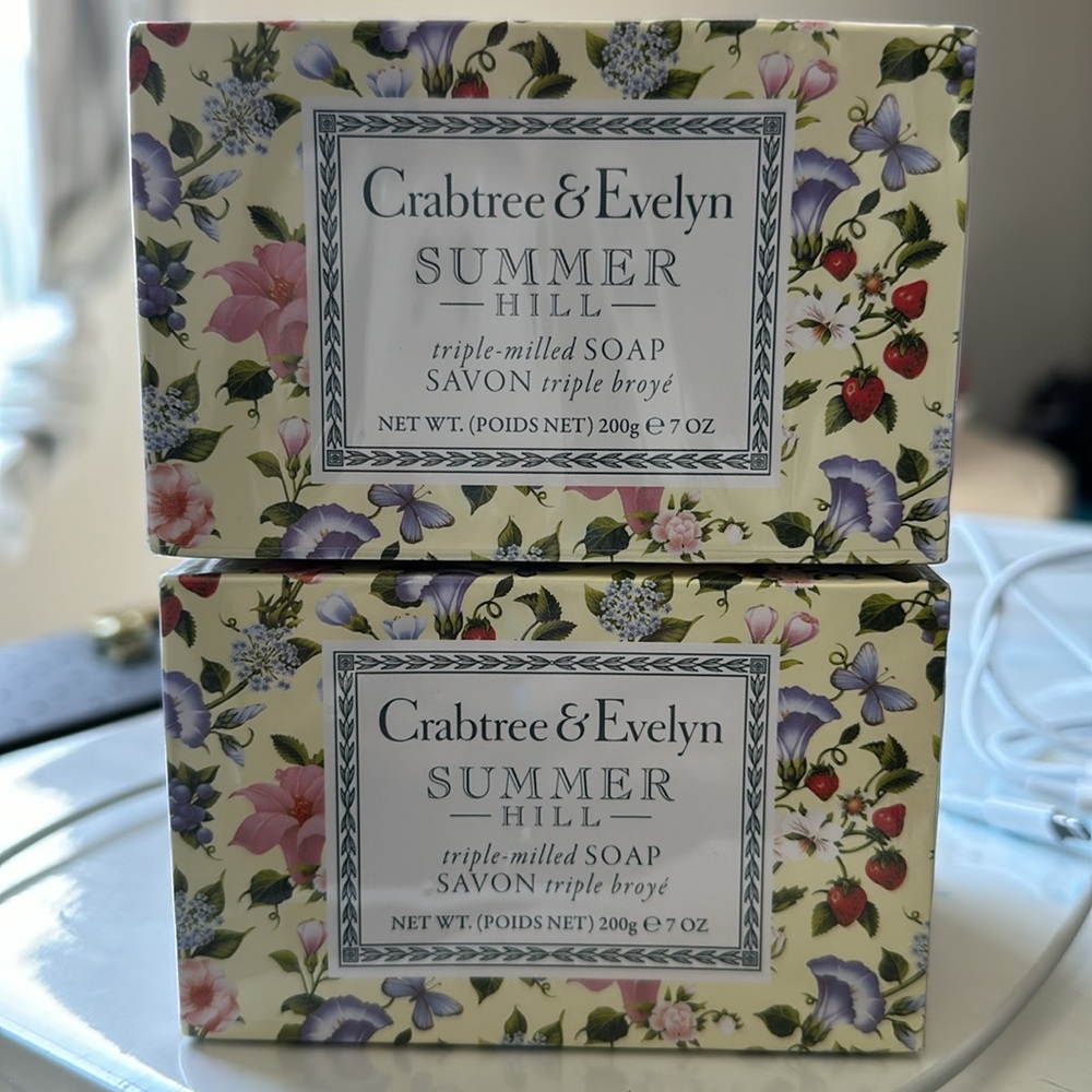Crabtree & Evelyn Summer Hill Scented Bath Soap x 2